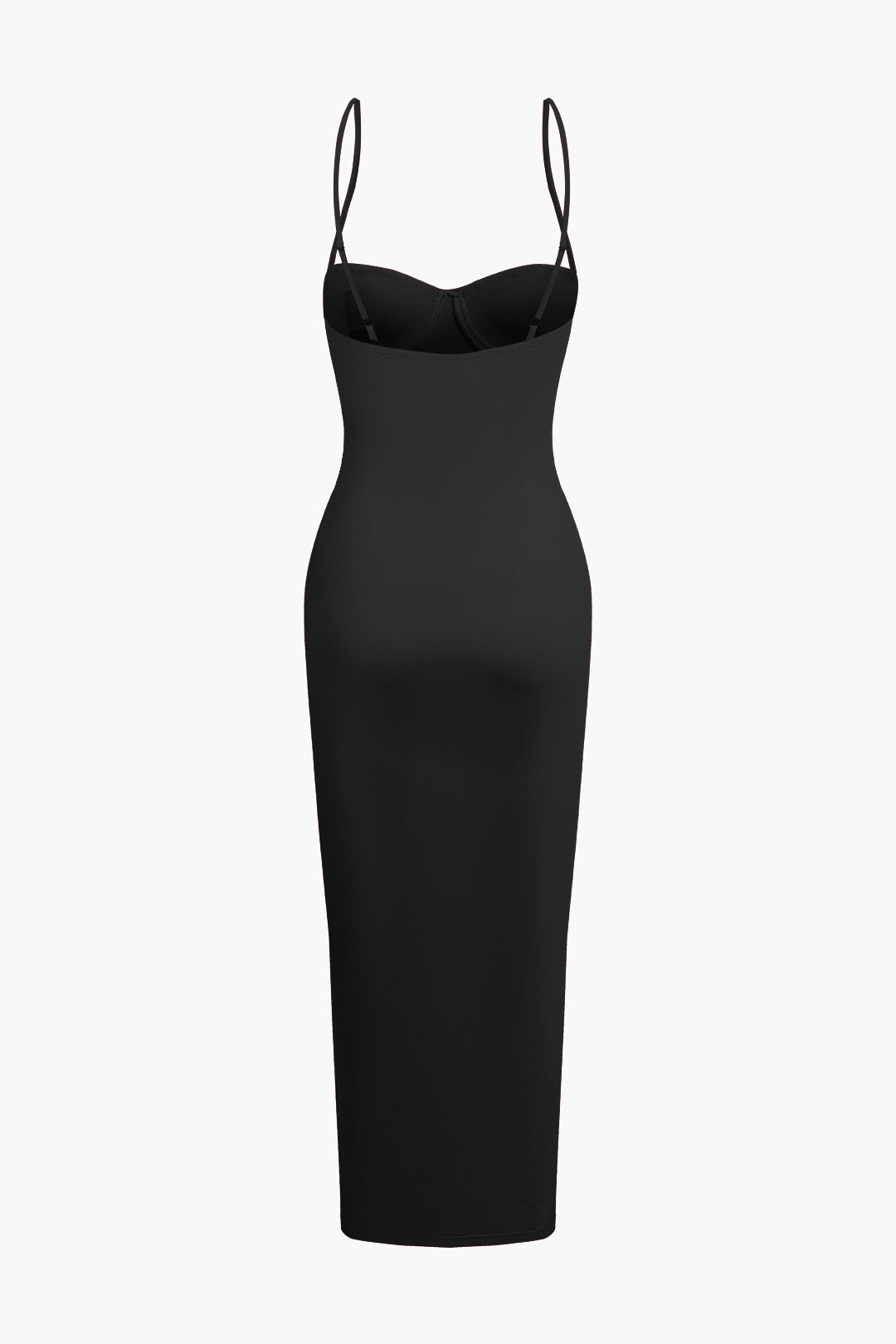 Effen kleur klassieke slip maxi-jurk