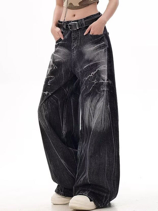 Black Vintage Heavyweight Aged Tie Dye Boyfriend Jeans