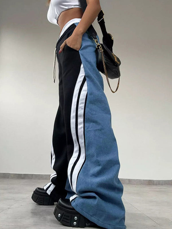 Vintage Retro Contrast Stripe Sweatpants