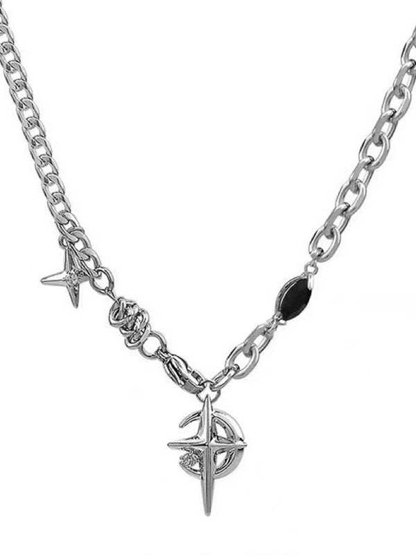 Hip Hop Unisex Gem Star Pendant Necklace