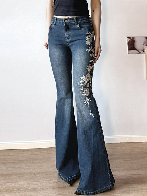 Blue Vintage Niche Flare Jeans