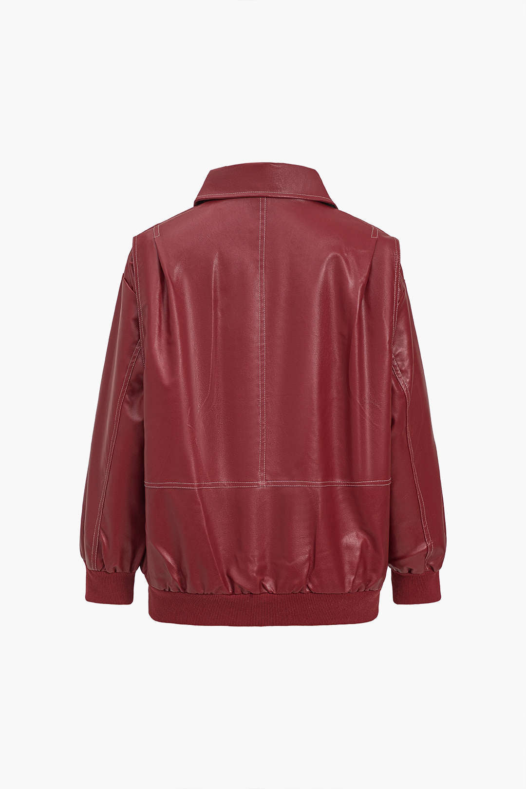 90's Solid Color Collared Zipper Jacket