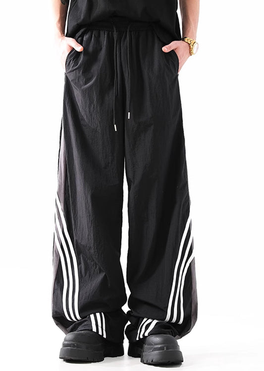 Monotone Retro Sport Strip Wide Natural Pants