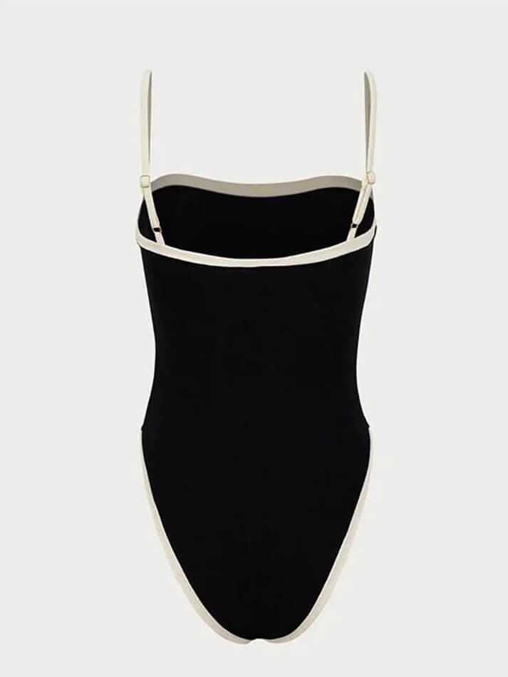 Contrast Color Classic Binding One Piece Swimsuit