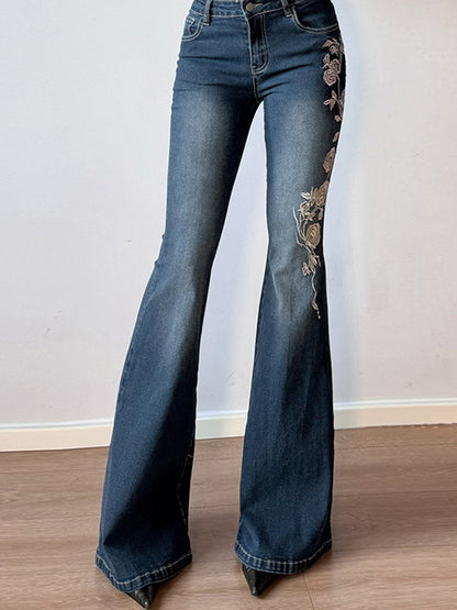 Blue Vintage Niche Flare Jeans