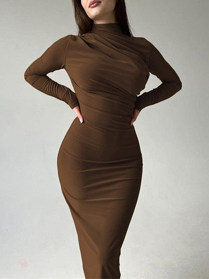 Solid Color Y2k Slim Fit Long Hip Dress