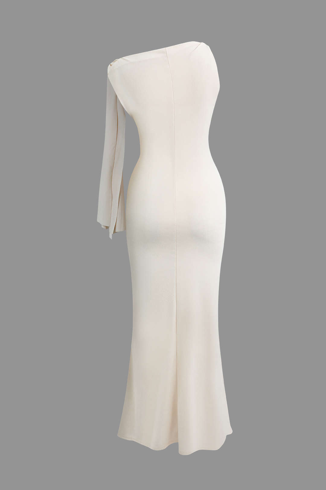 Witte asymmetrische twist knoop zeemeermin maxi-jurk