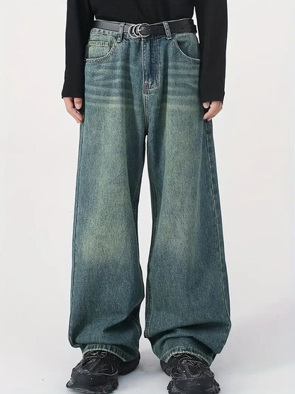 Vintage Distressed Baggy Jeans voor heren met vervaagd effect