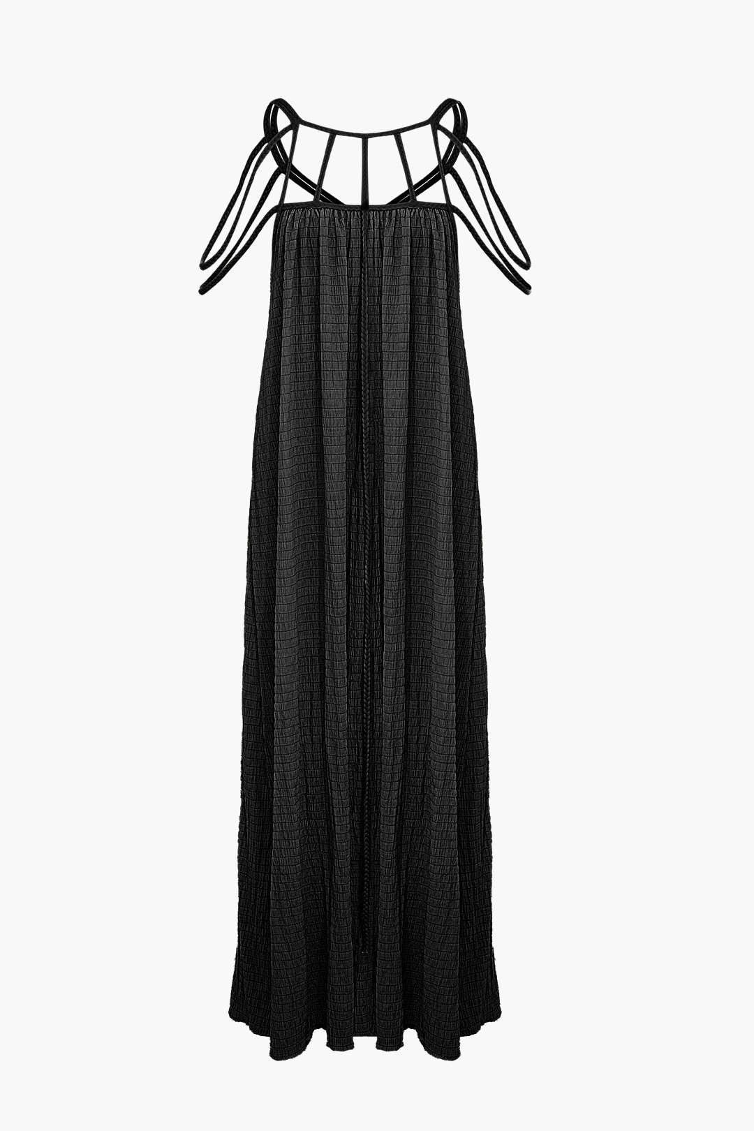 Cut Out Tie Up Backless Maxi Dress