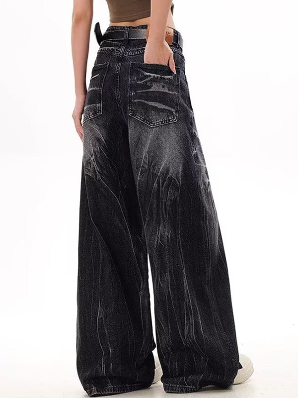 Black Vintage Heavyweight Aged Tie Dye Boyfriend Jeans