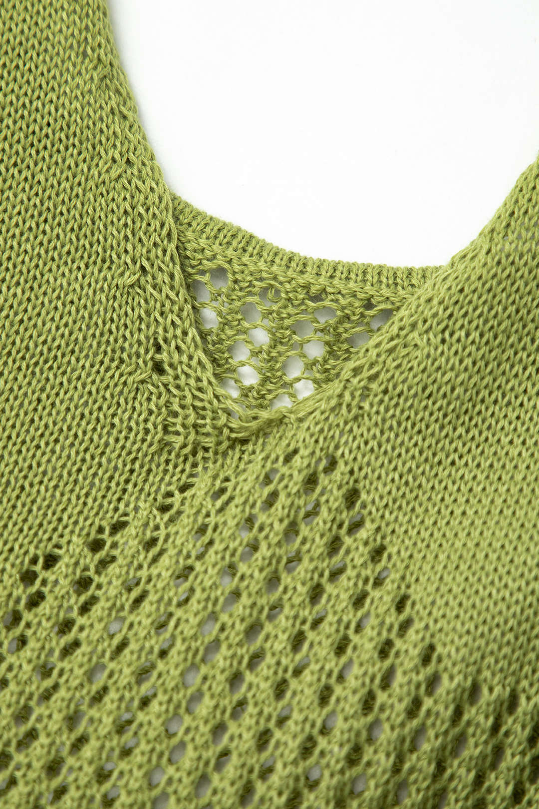 Mini-robe caraco en tricot ouvert de couleur unie avec ourlet à volants