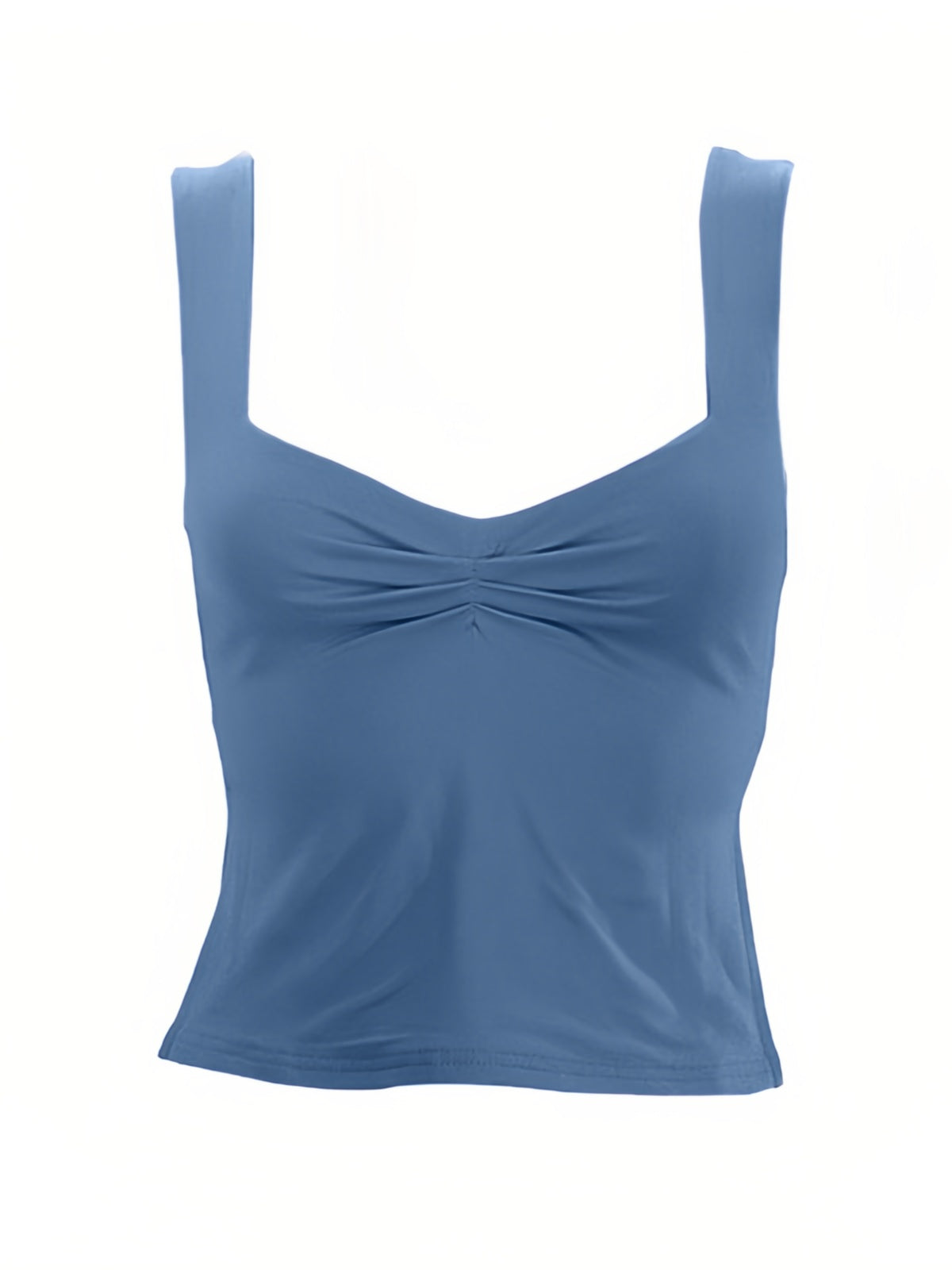 Meerkleurige geplooide mouwloze crop-tanktop met split