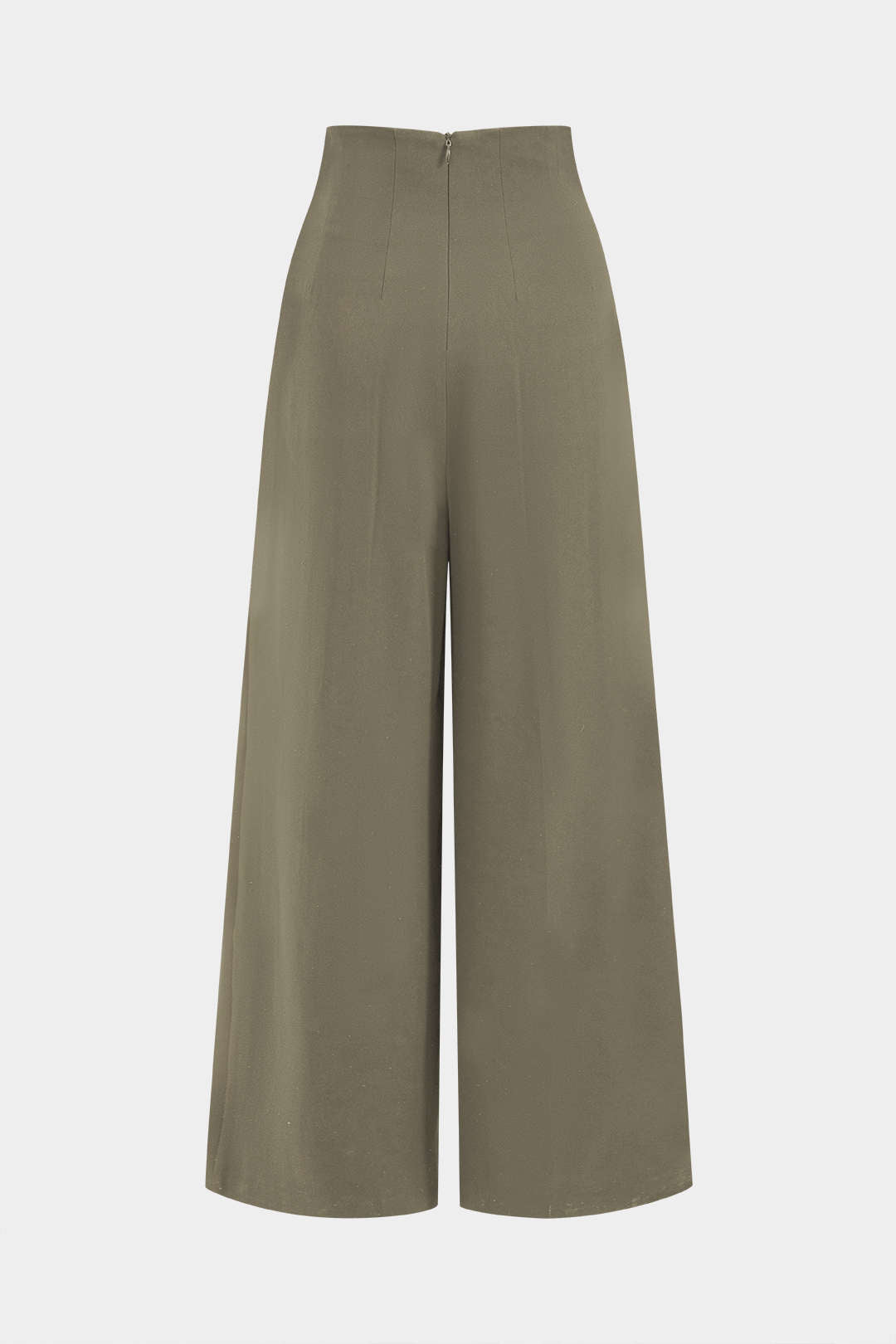 Solid Color 2000s Pleated Asymmetrical Wide Leg Trousers