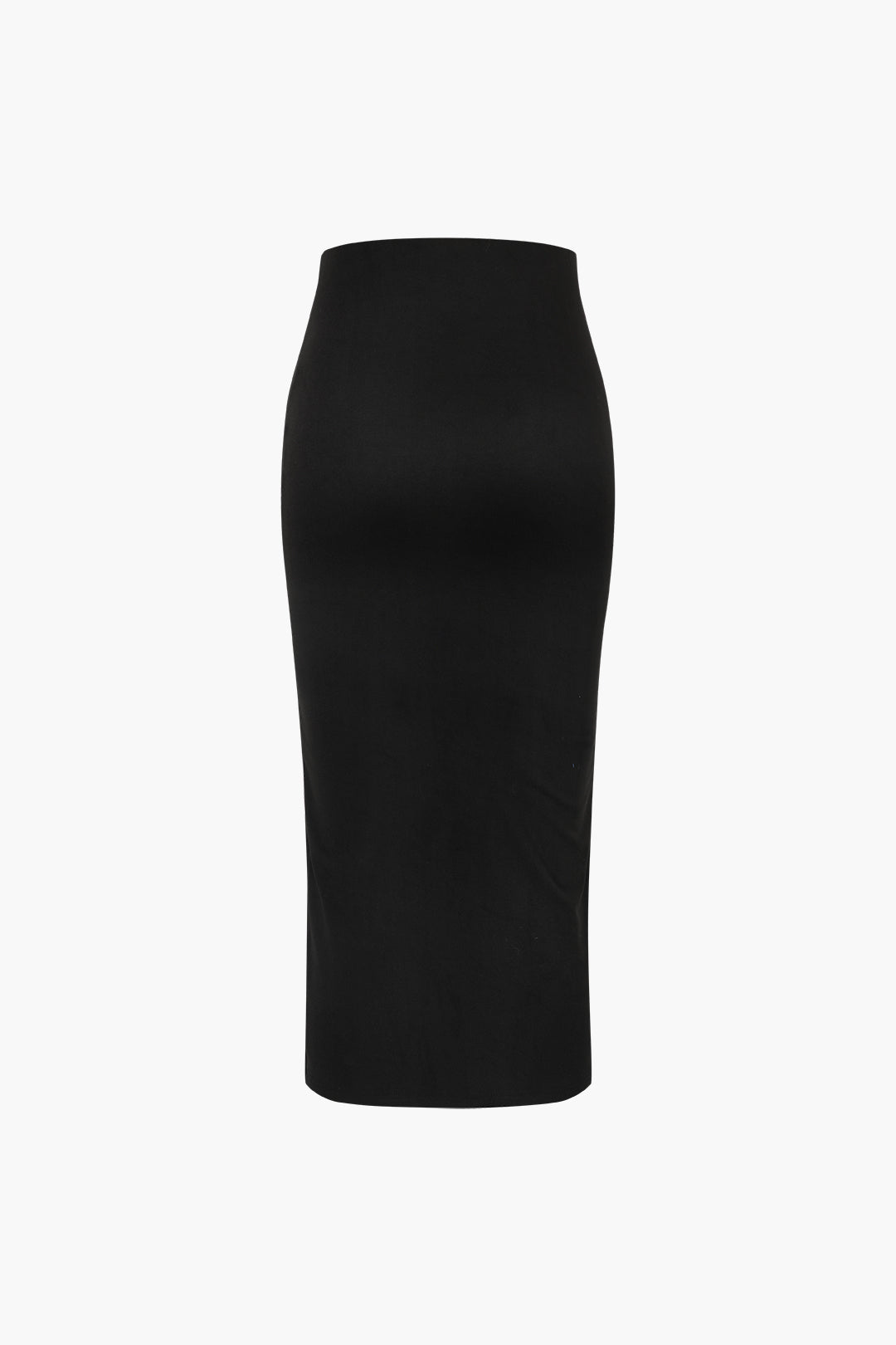 Black Y2k Pothook Detail Slit Midi Skirt