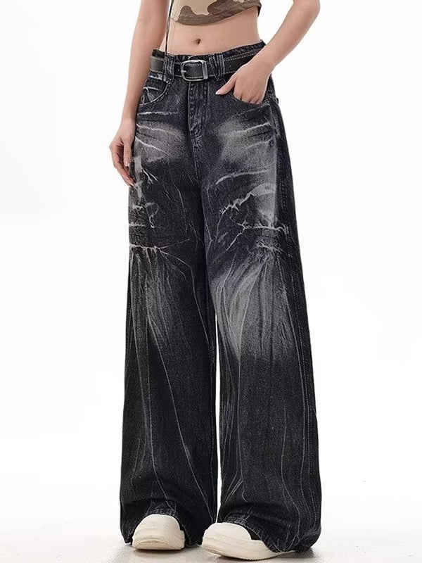 Black Vintage Heavyweight Aged Tie Dye Boyfriend Jeans