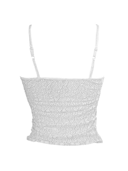 Slim Cami Top with All Over Lace Design