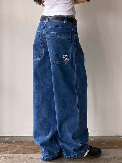 Vintage Pocket Embroidery Boyfriend Jeans