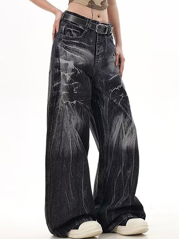 Black Vintage Heavyweight Aged Tie Dye Boyfriend Jeans