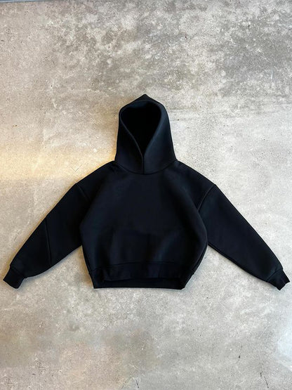 Solid Color 2000s Oversized Long Sleeve Hoodie