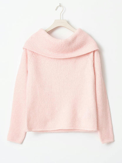 Solid Color Y2k Off Shoulder Oversized Sweaters