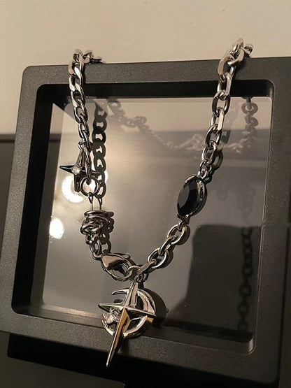 Collier avec pendentif étoile unisexe Hip Hop