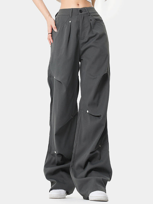 Grey Y2K Loose Cargo Pants