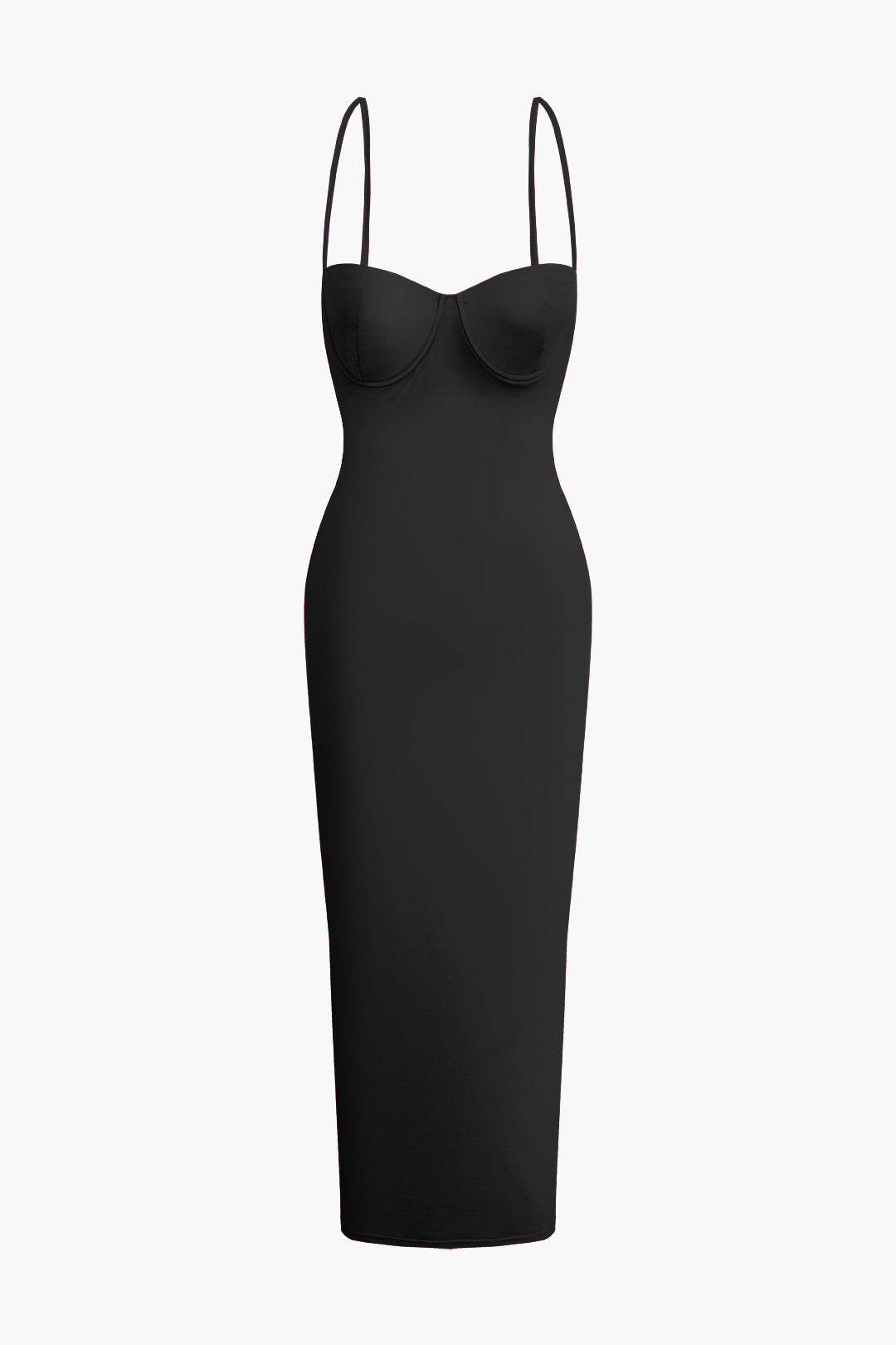 Effen kleur klassieke slip maxi-jurk