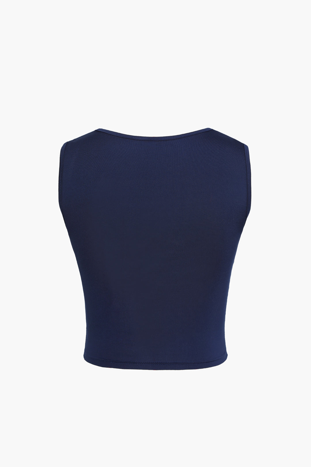 Marineblauwe Y2K cropped tanktop met vierkante hals