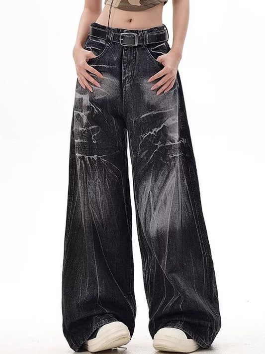 Black Vintage Heavyweight Aged Tie Dye Boyfriend Jeans