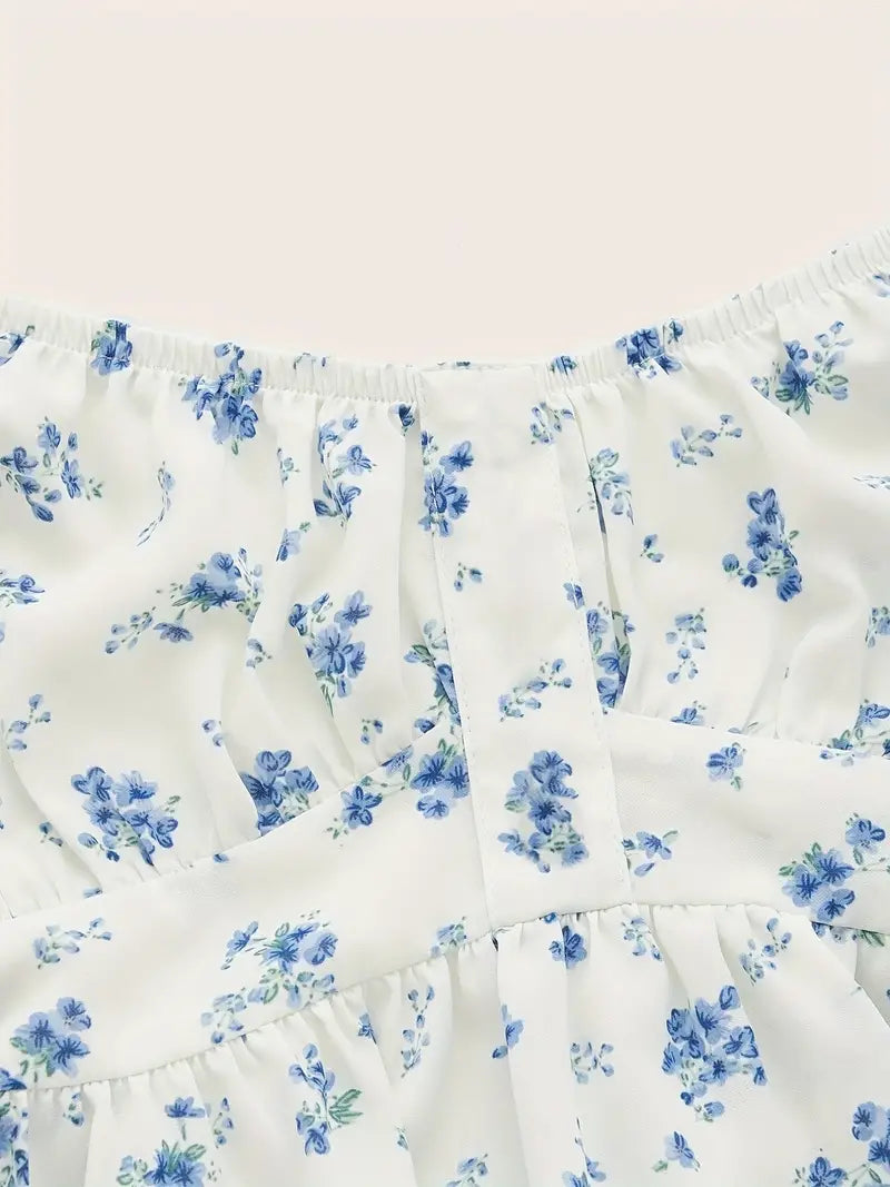 Vintage Floral Print Tie Back Cami Top
