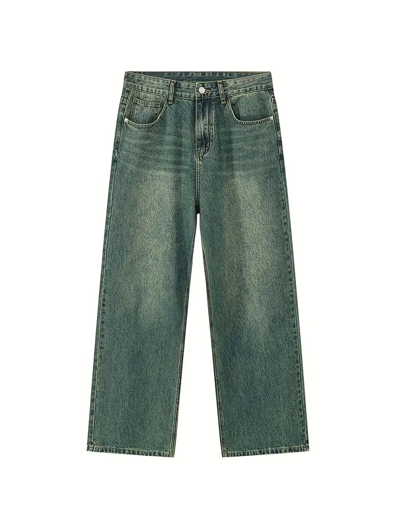 Vintage Distressed Baggy Jeans voor heren met vervaagd effect
