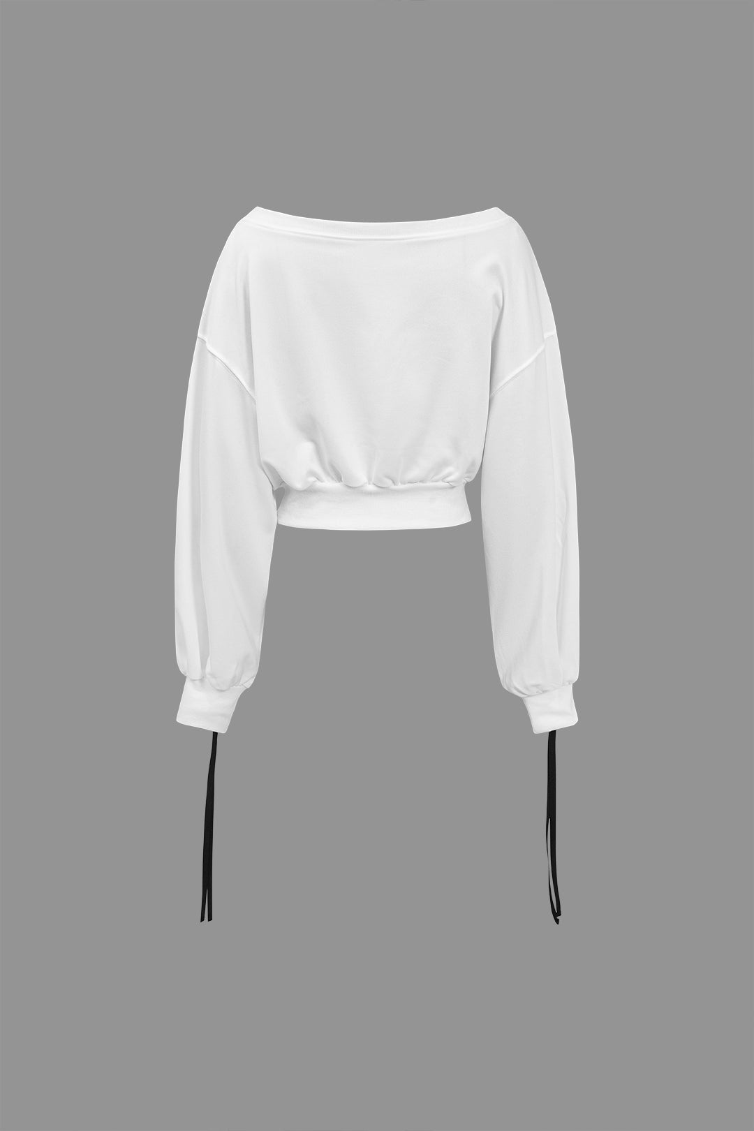 Y2K Wit Contrasterend Tie-Up Sweatshirt