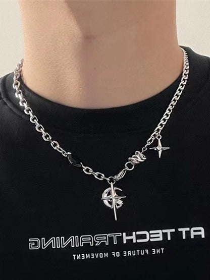 Collier avec pendentif étoile unisexe Hip Hop