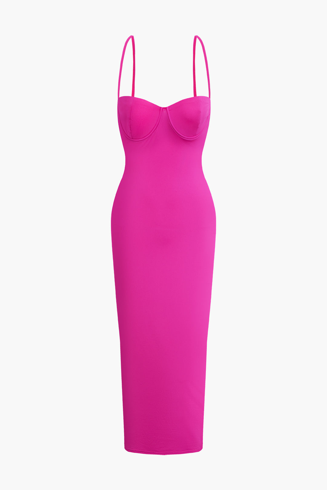 Effen kleur klassieke slip maxi-jurk