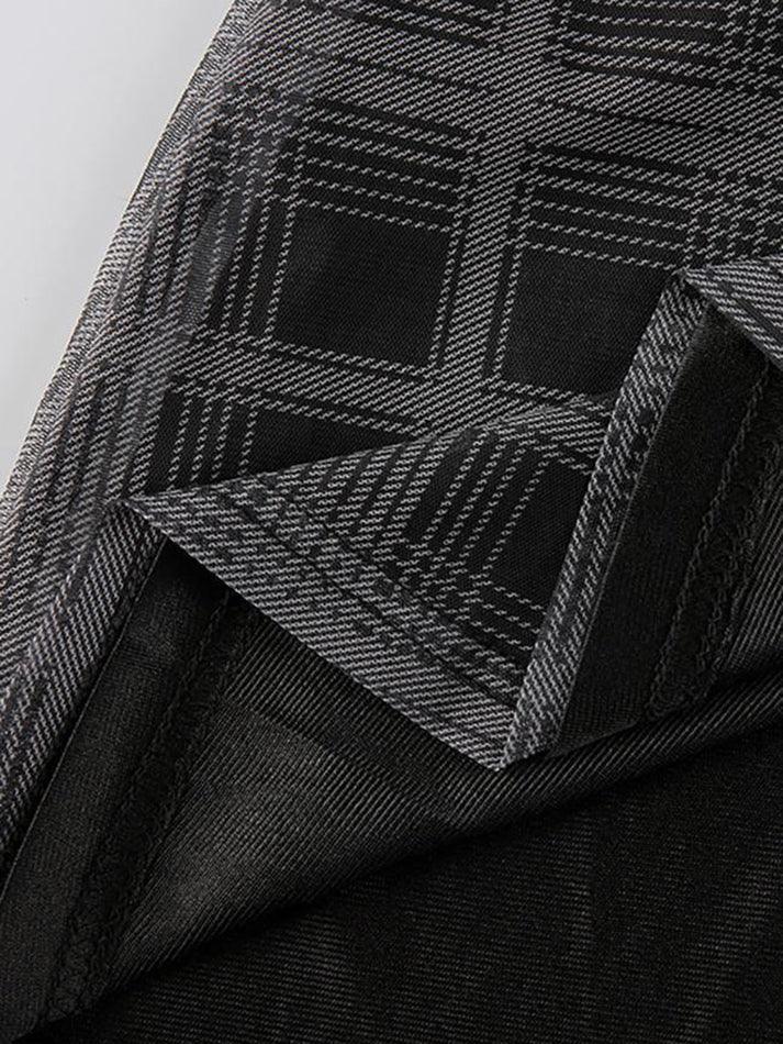 Mini-robe trapèze noire à carreaux Y2K