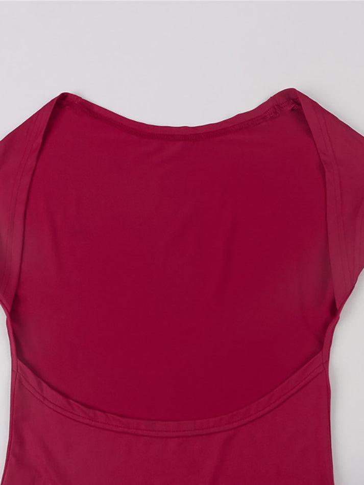 Solid Color Vintage Convertible Open Back Crop Top