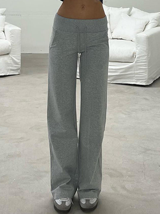 Pantalon évasé rétro gris