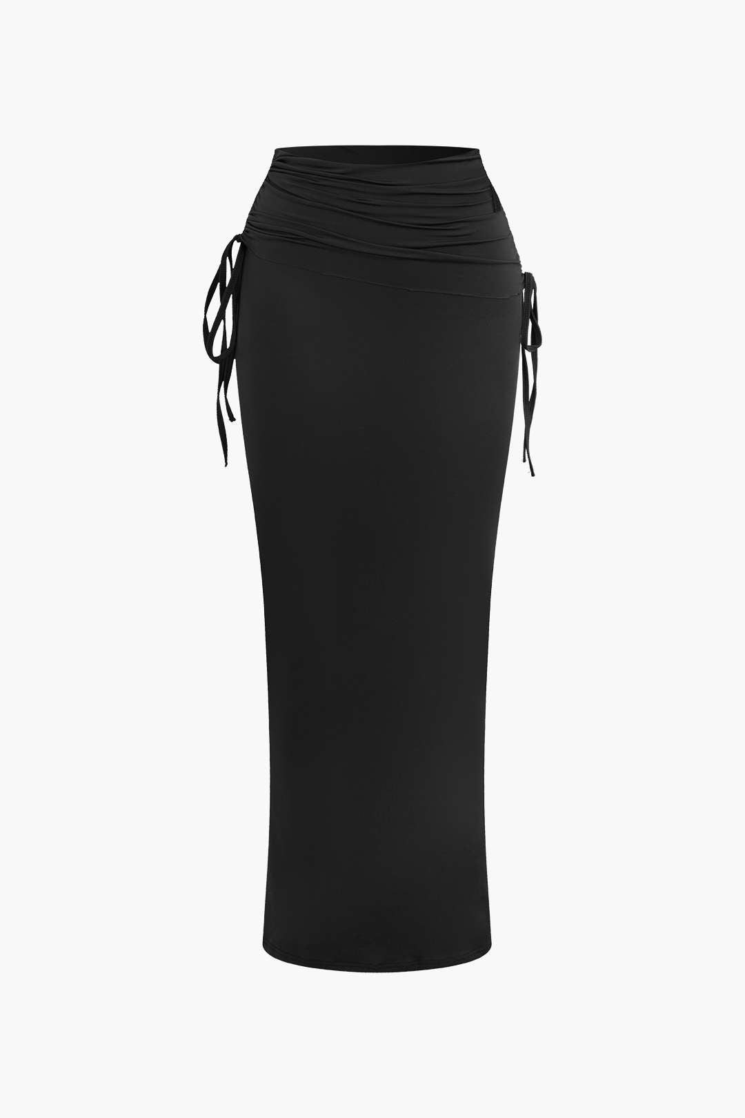 Asymmetrical Drawstring Short Sleeve Crop Top & Maxi Skirt Set