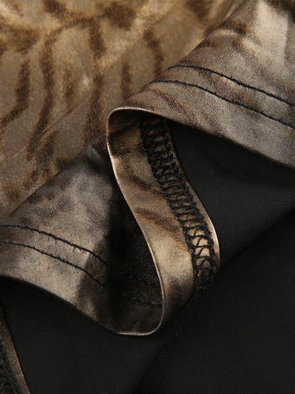 Vintage backless cami-top met luipaardprint 