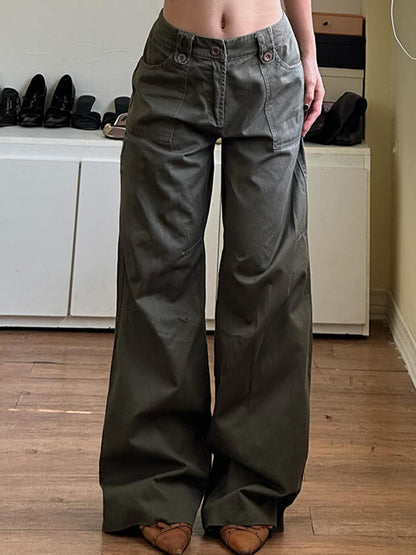 Groene Vintage Street Cargo Broek