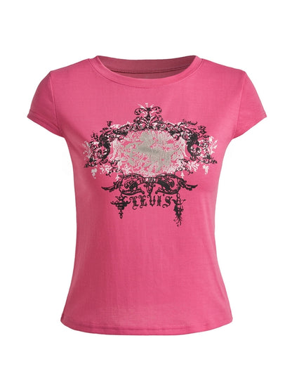 Vintage top met Acanthus-logo