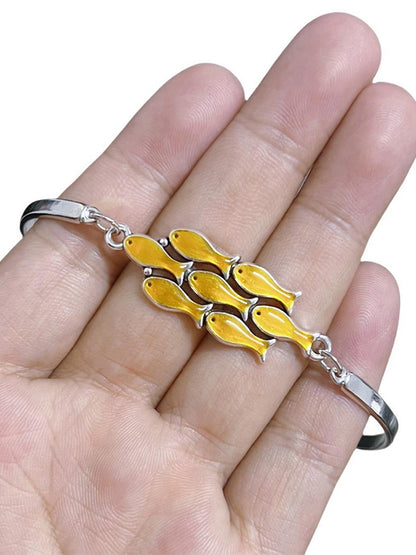 Yellow Vintage Cute Gold Fish Bracelet