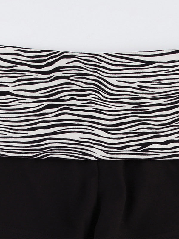 Vintage stikselsshort met zebraprint