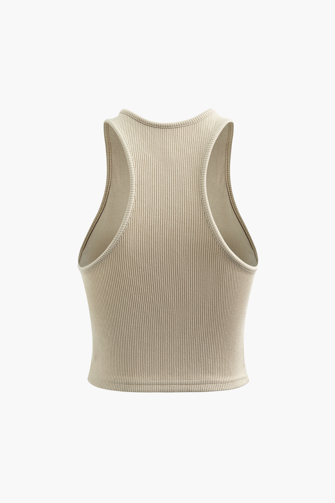 Rib Knit Seam Detail Sleeveless Tank Top