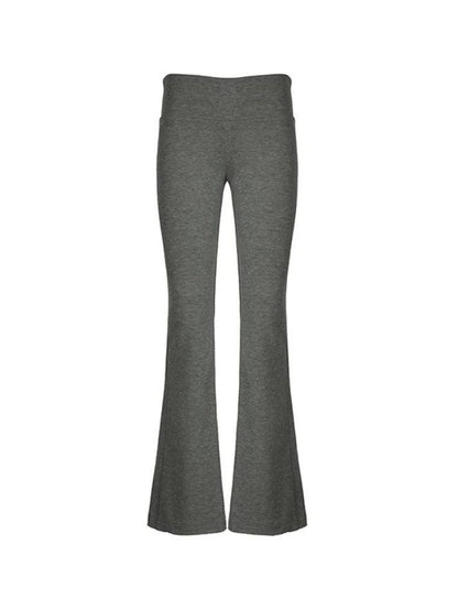 Effen kleur klassieke slim-fit broek met uitlopende pijpen