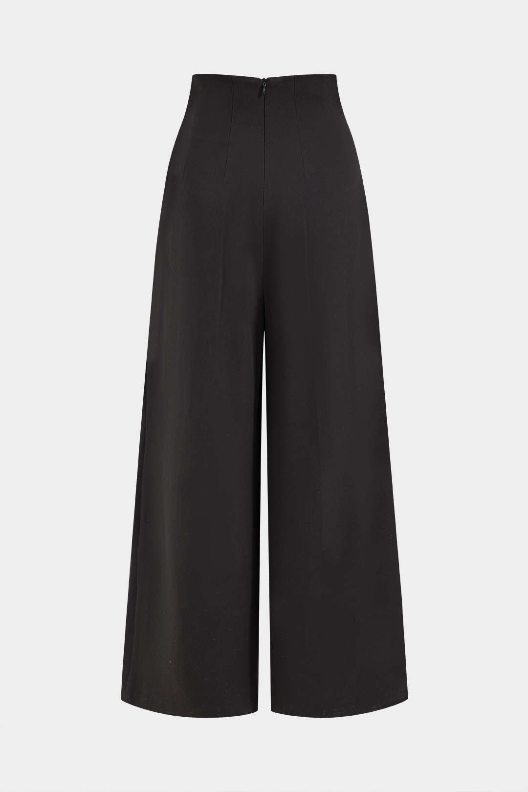 Solid Color 2000s Pleated Asymmetrical Wide Leg Trousers