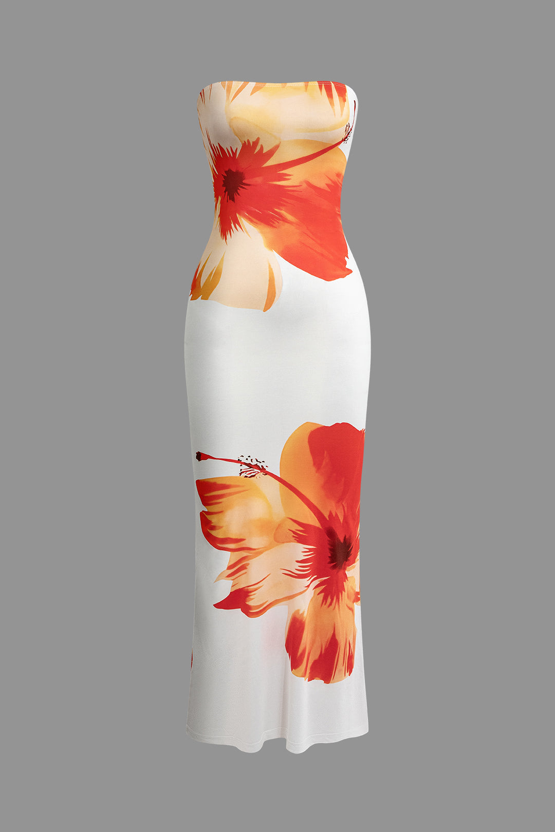 Robe midi fine sans bretelles en cascade florale Sunny Sweet