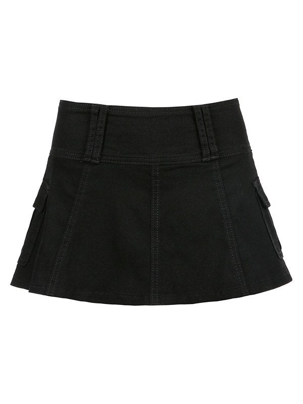 Vintage Cargo Mini Skirt with Lining