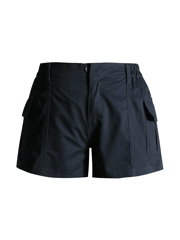 Short micro cargo vintage bleu marine avec poches