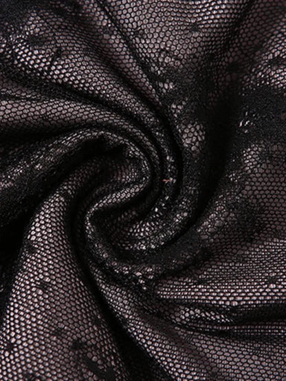 Contrast Color Vintage Lace Stitching Crop Cami Top